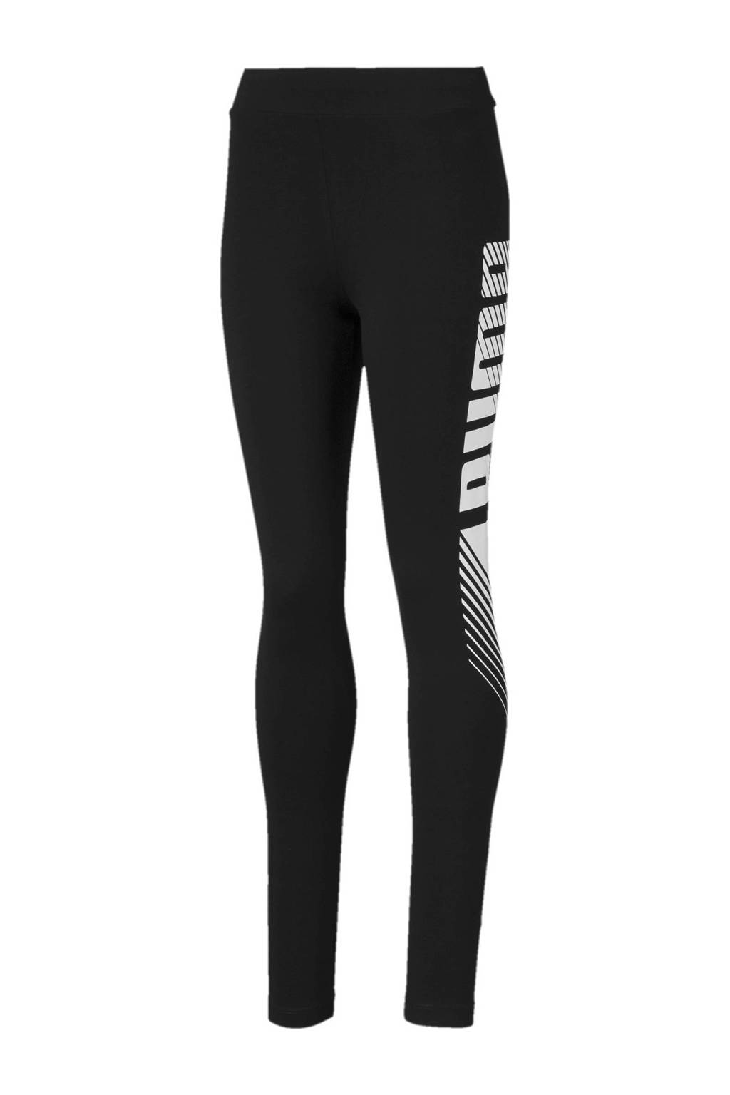 Puma legging met logo zwart/wit, Zwart/wit