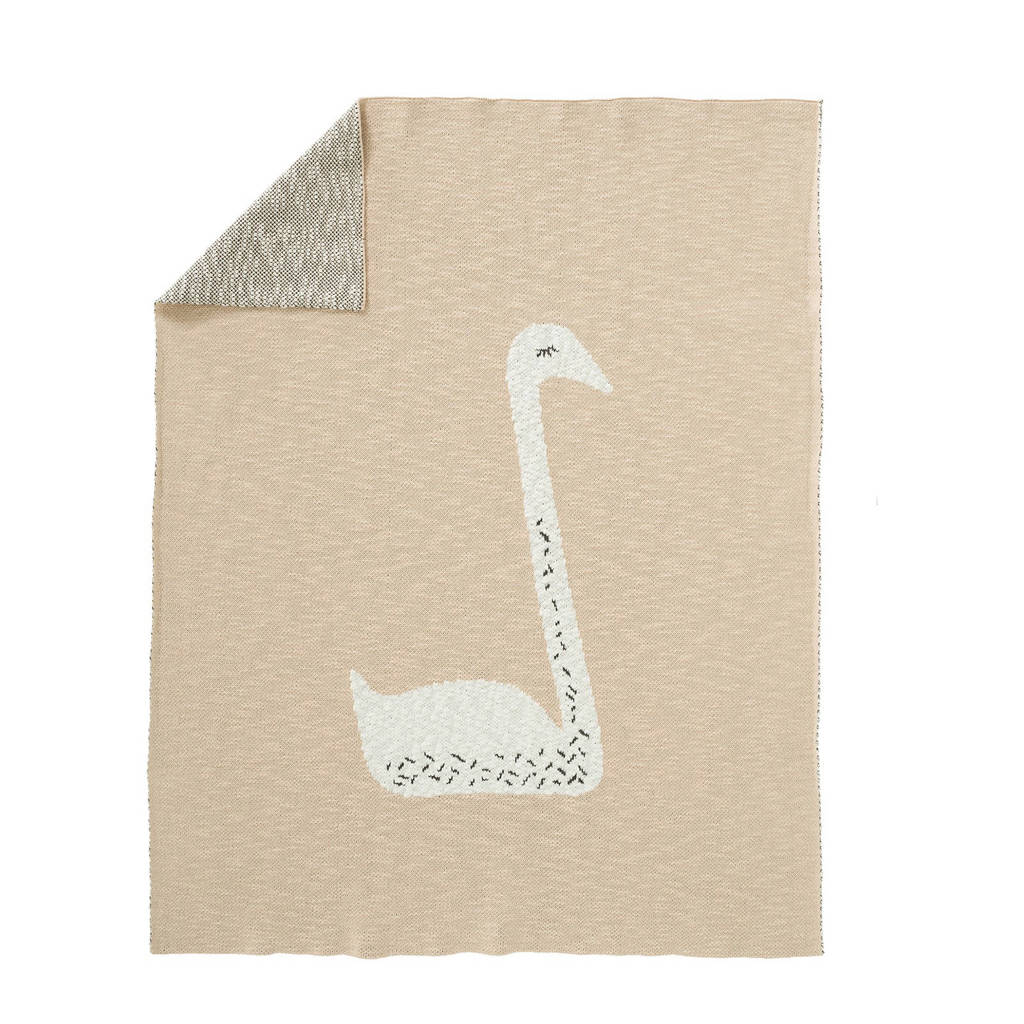 Fresk gebreide baby ledikantdeken 100x150 cm Swan zalmroze, Zalmroze