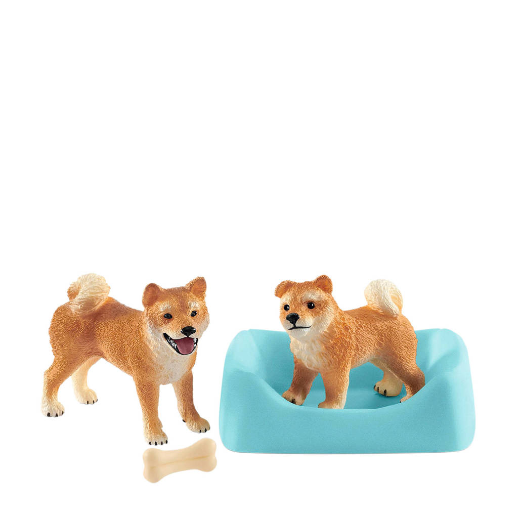 Schleich Farm World shiba inu moeder met welp