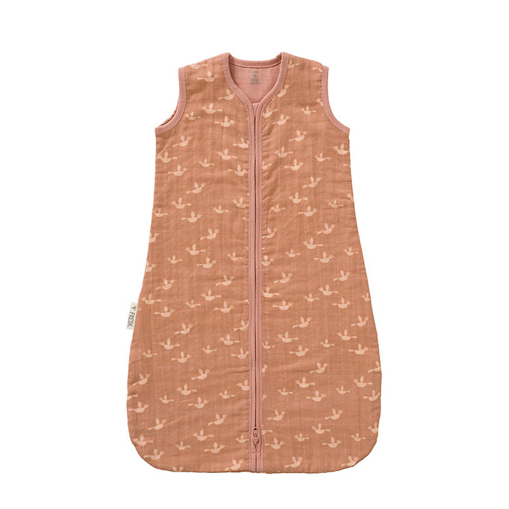 Fresk baby slaapzak muslin 2-laags vogel, Oudroze