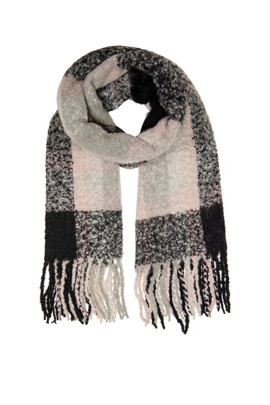 ONLY sjaal Janet roze, Zwart