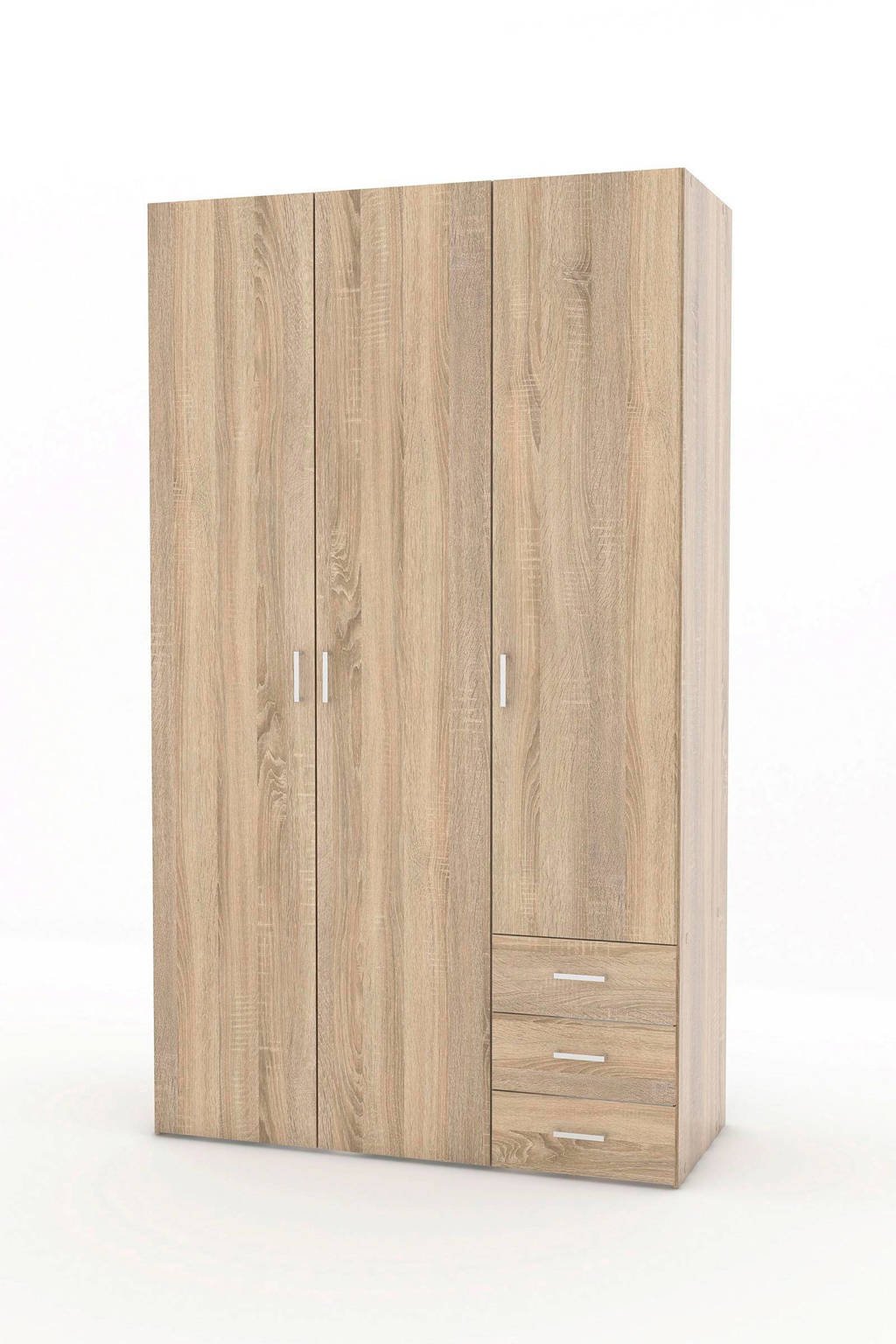 W 3-deurs kledingkast Space, Eiken