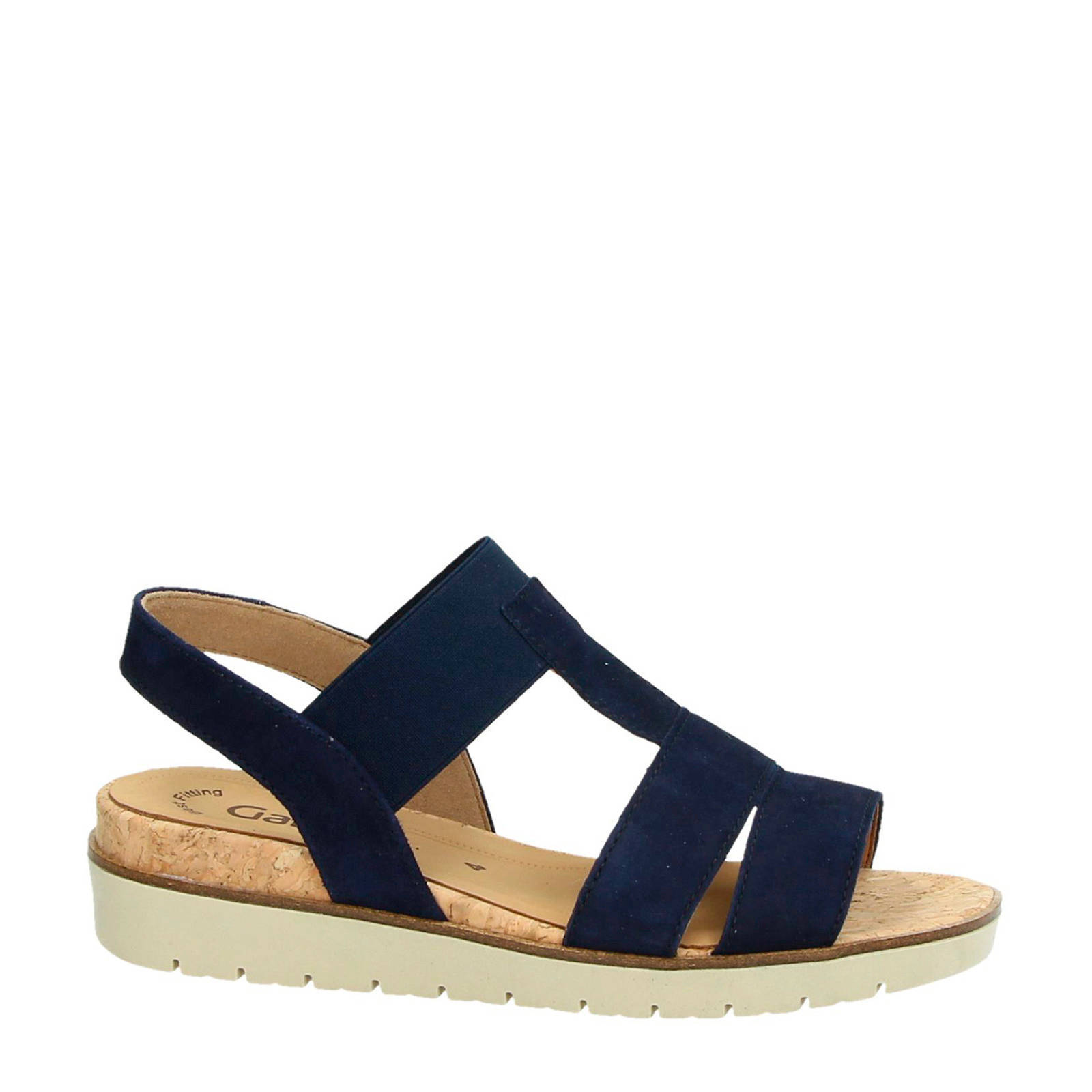 Gabor suède sandalen donkerblauw | wehkamp