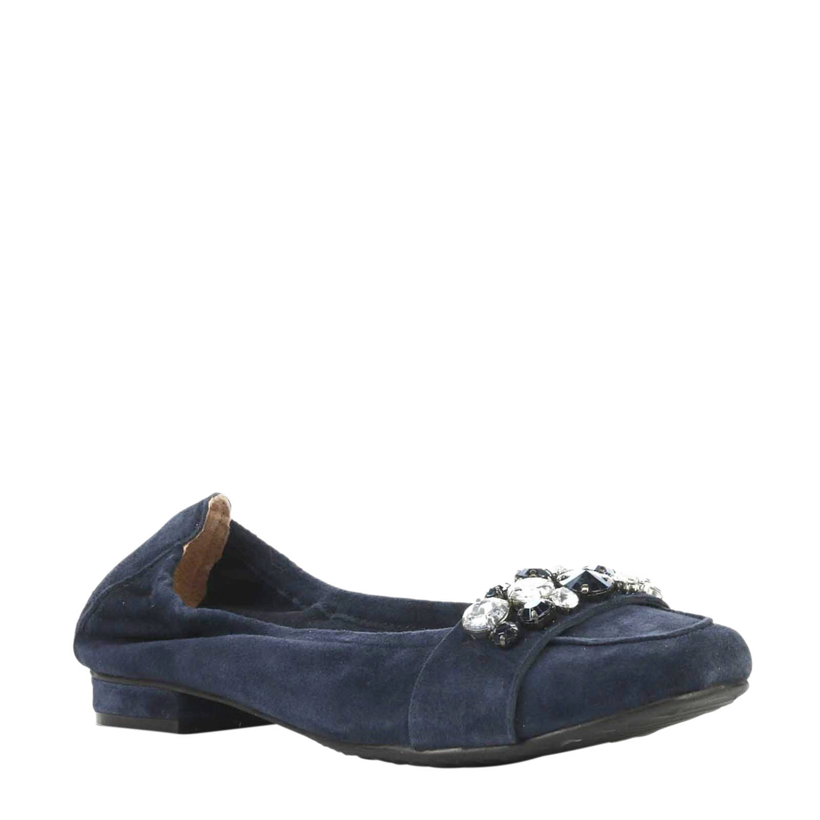 Stefano Lauran Leontina suède ballerina's donkerblauw | wehkamp