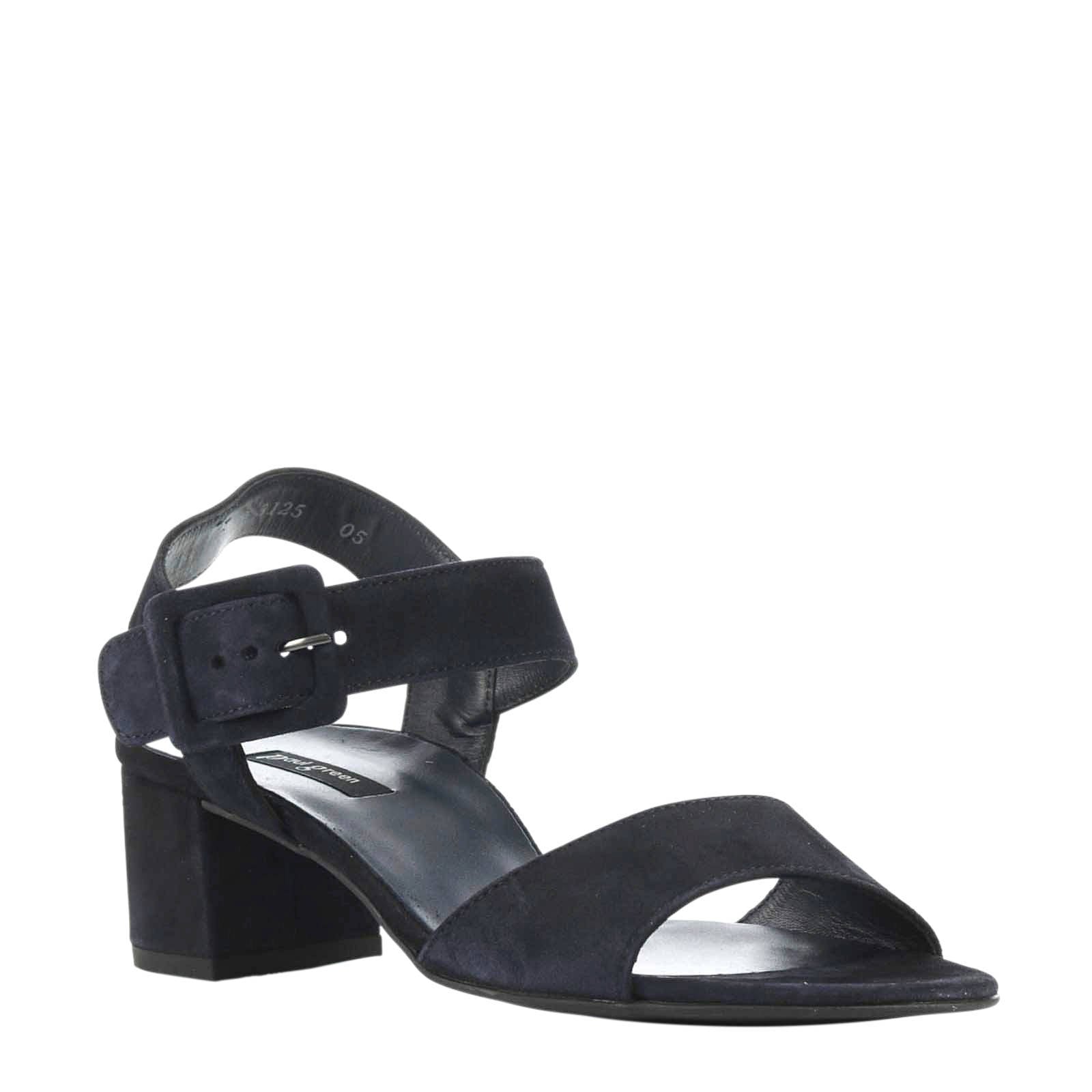 Paul Green suède sandalen donkerblauw | wehkamp