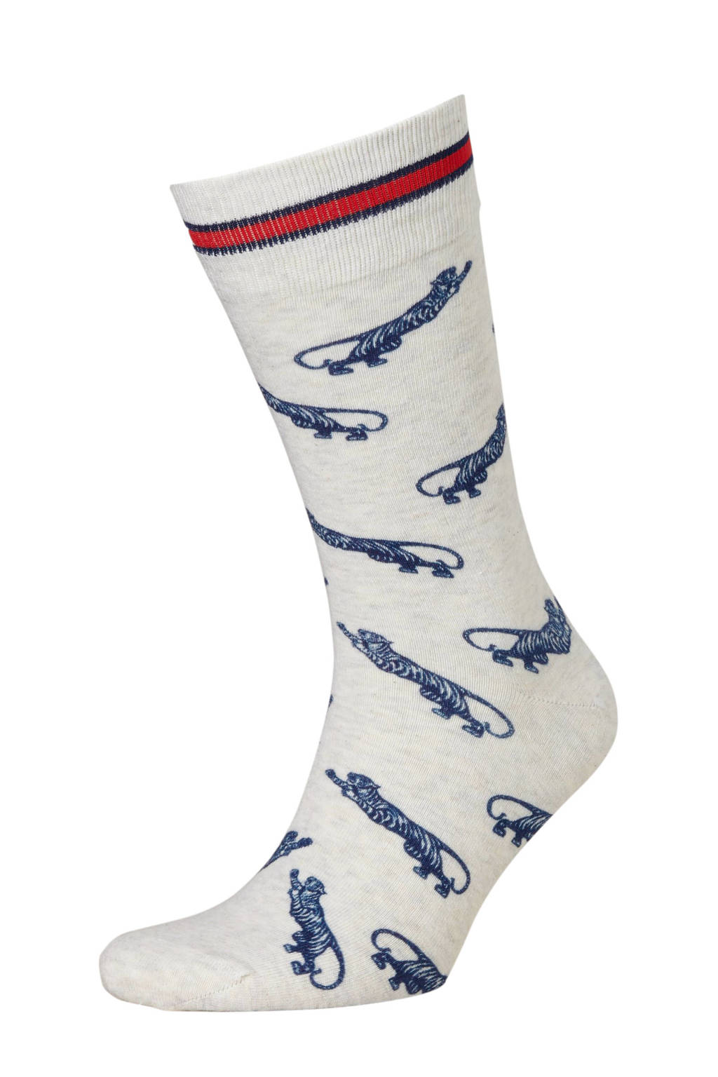 Tommy Jeans sokken Jeans tiger ecru, Ecru/blauw/grijs