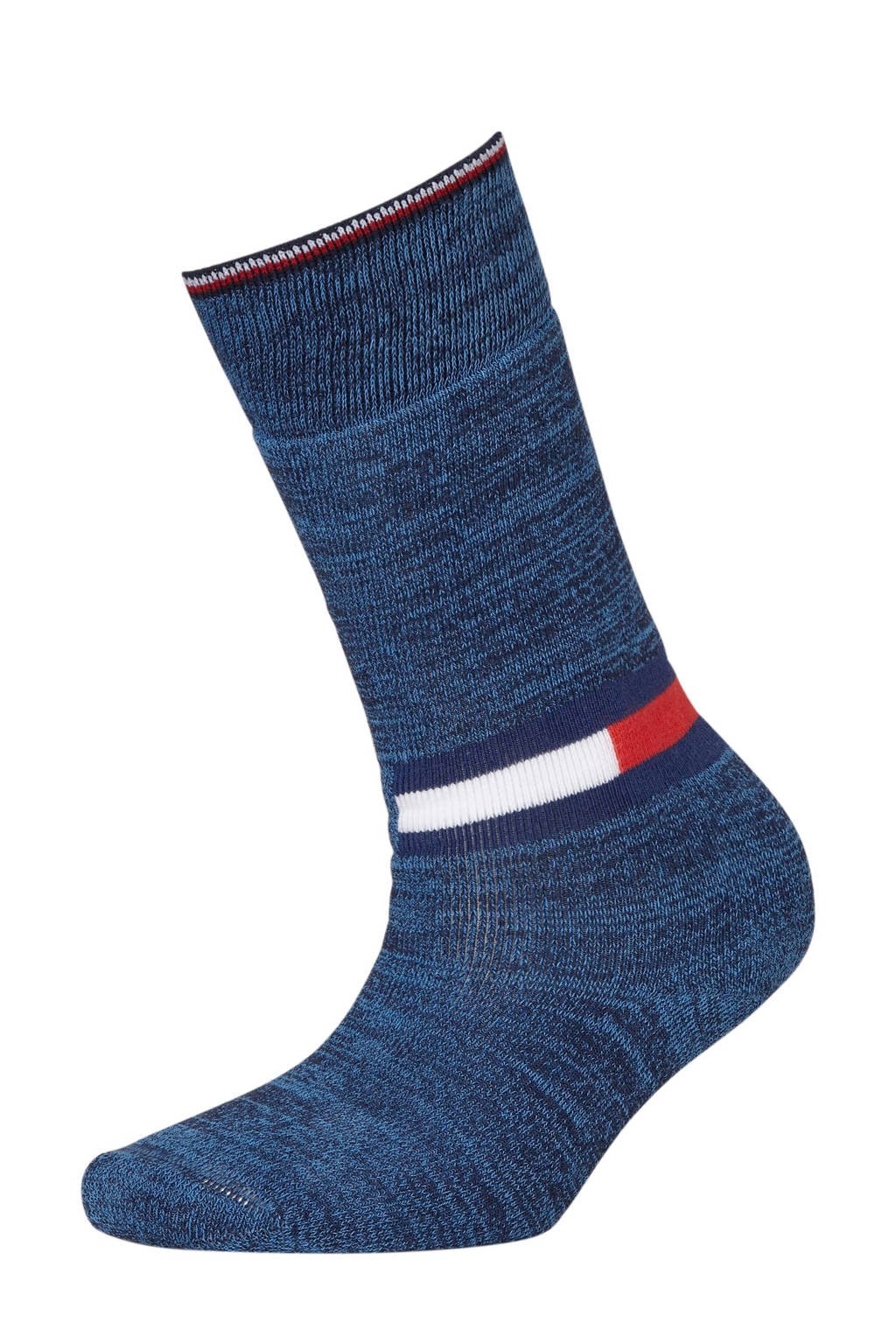 Tommy Hilfiger geméleerd knielange sokken blauw, Blauw/zwart