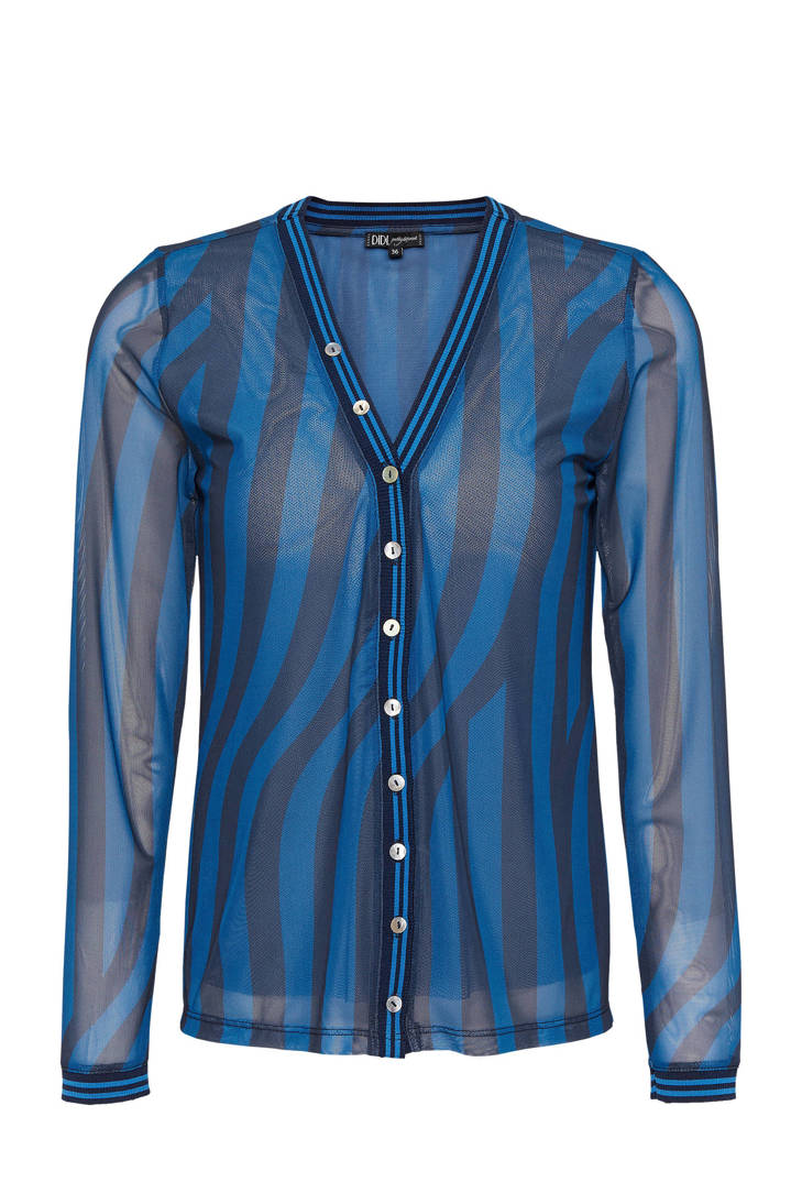 Didi met blouse van mesh blauw streepprint rwrpPxvq