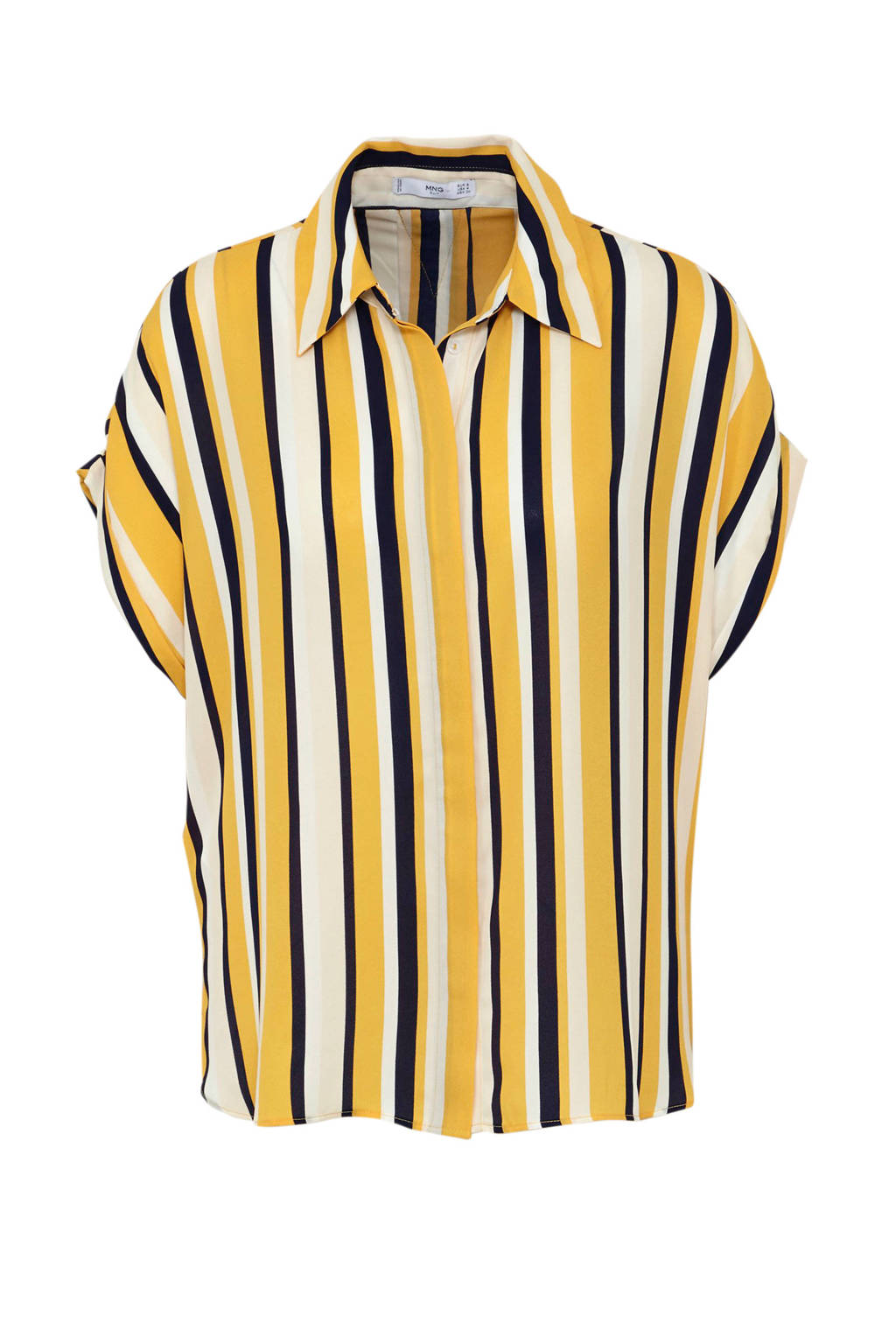 Mango blouse met strepen, Geel/wit/donkerblauw