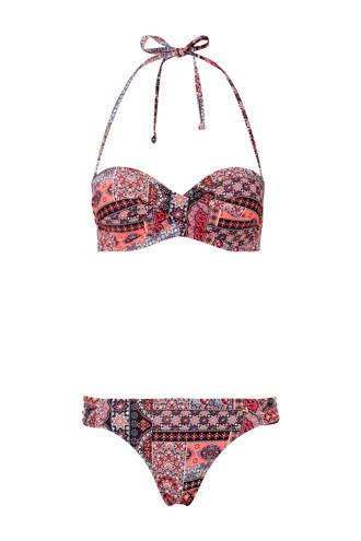strapless beugel bikini koraalrood