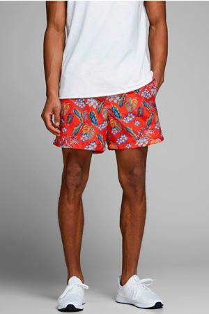 zwemshort met bloemen print rood