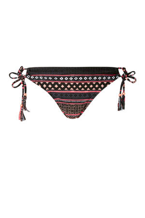 strik bikinibroekje met all over print zwart