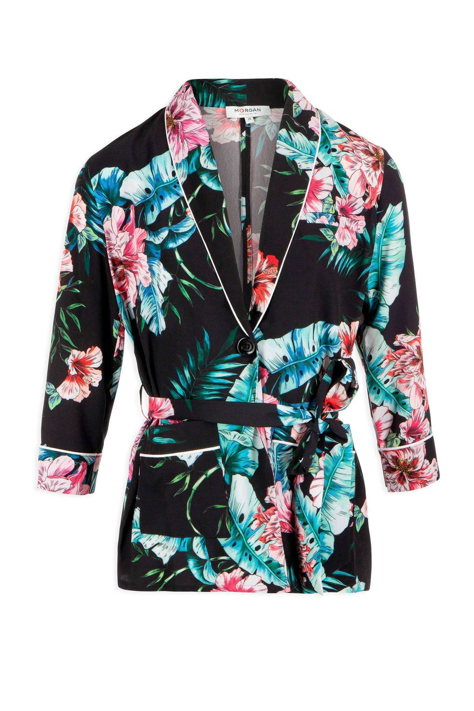 gebloemde blazer zwart gebloemde blazer zwart