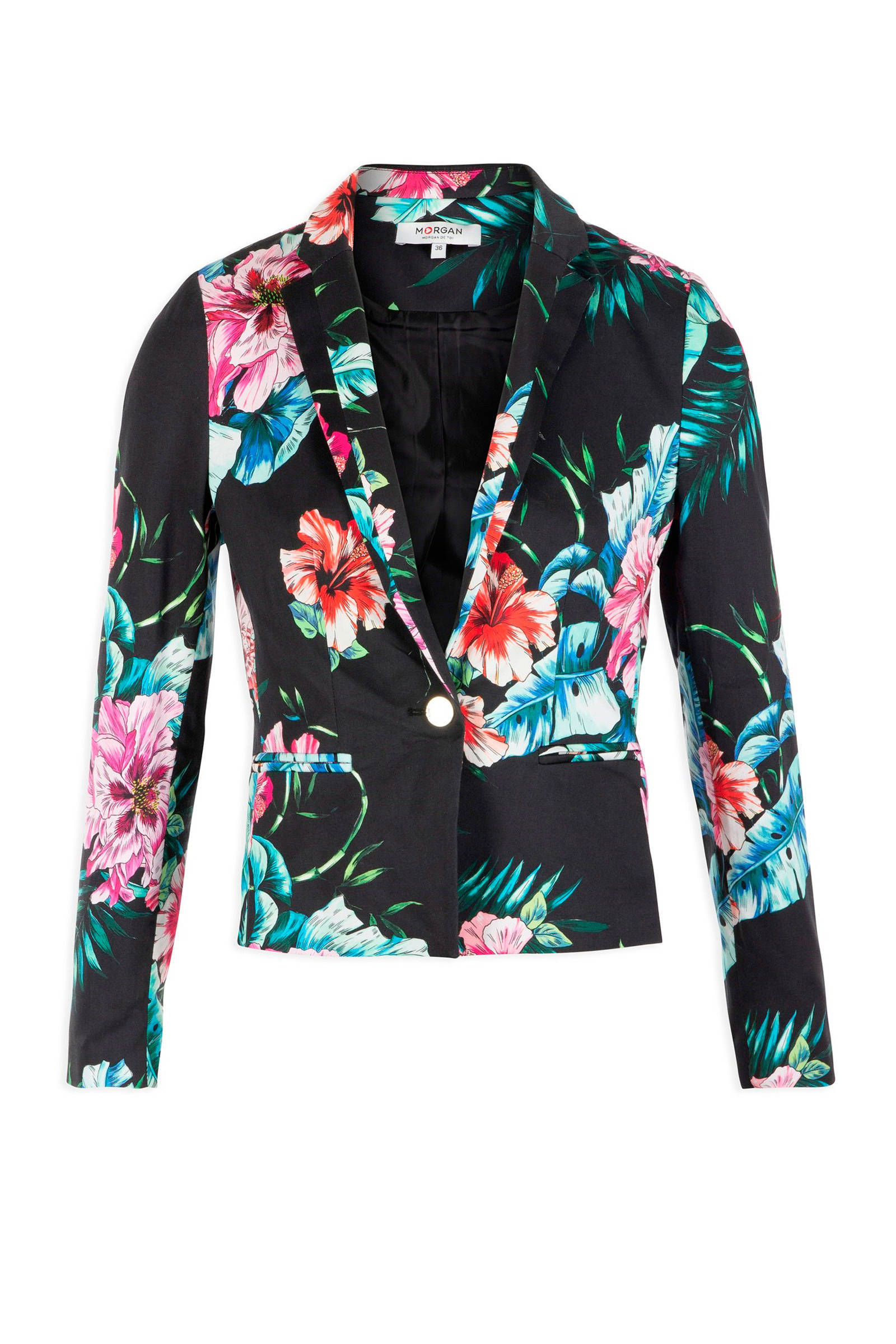 gebloemde blazer zwart gebloemde blazer zwart