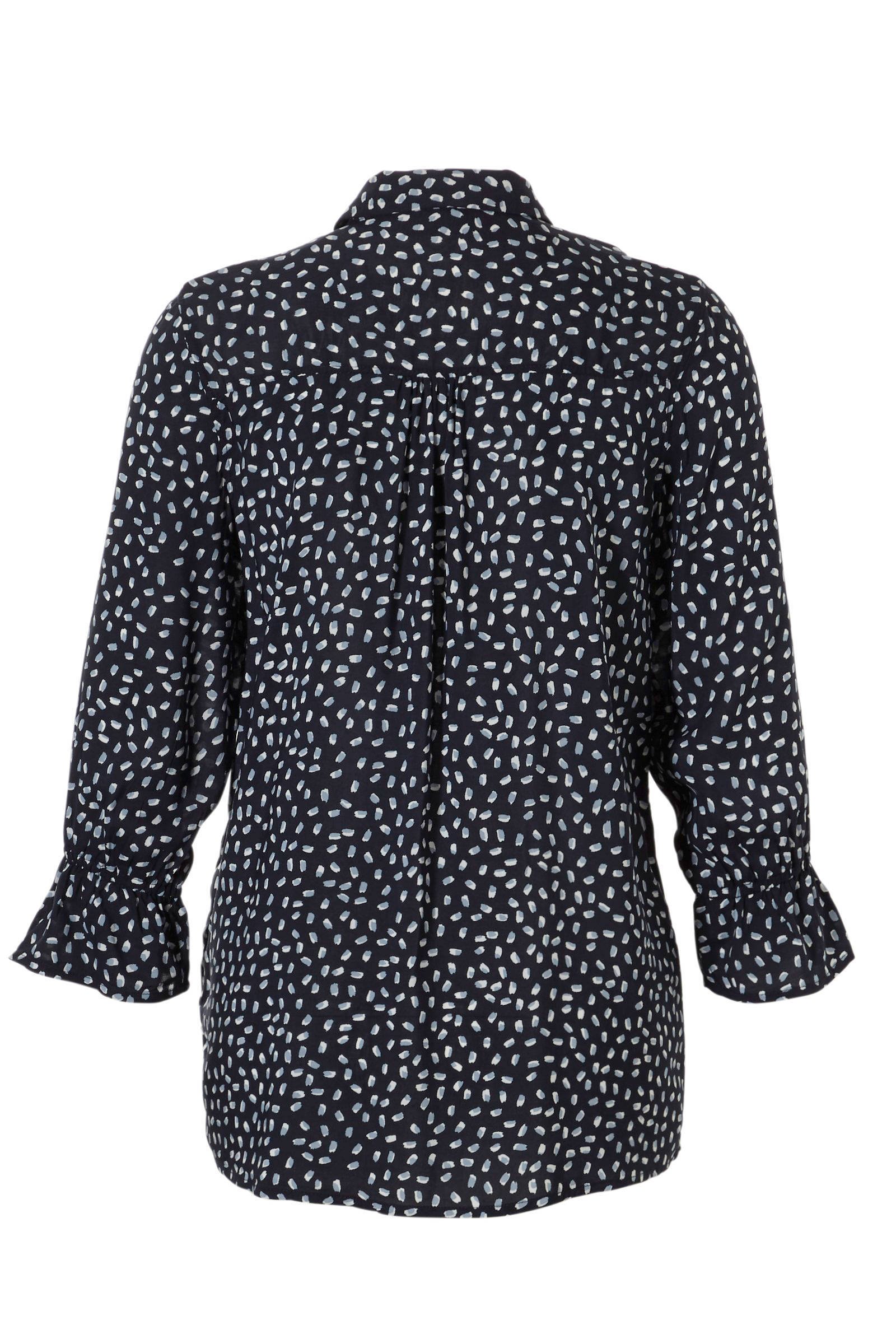 print C blouse met allover donkerblauw A Yessica fnWrHZn