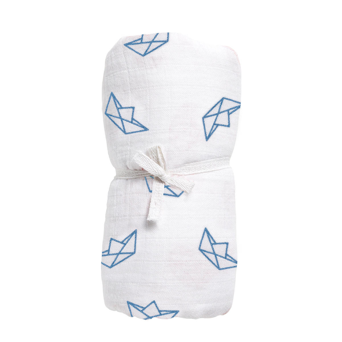 Meyco Boat hydrofiele swaddle XL wit/blauw wehkamp