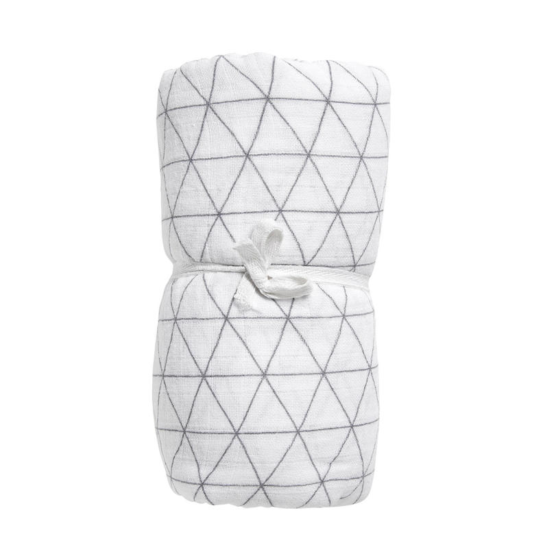 Meyco Triangle hydrofiele swaddle XL wit/grijs wehkamp