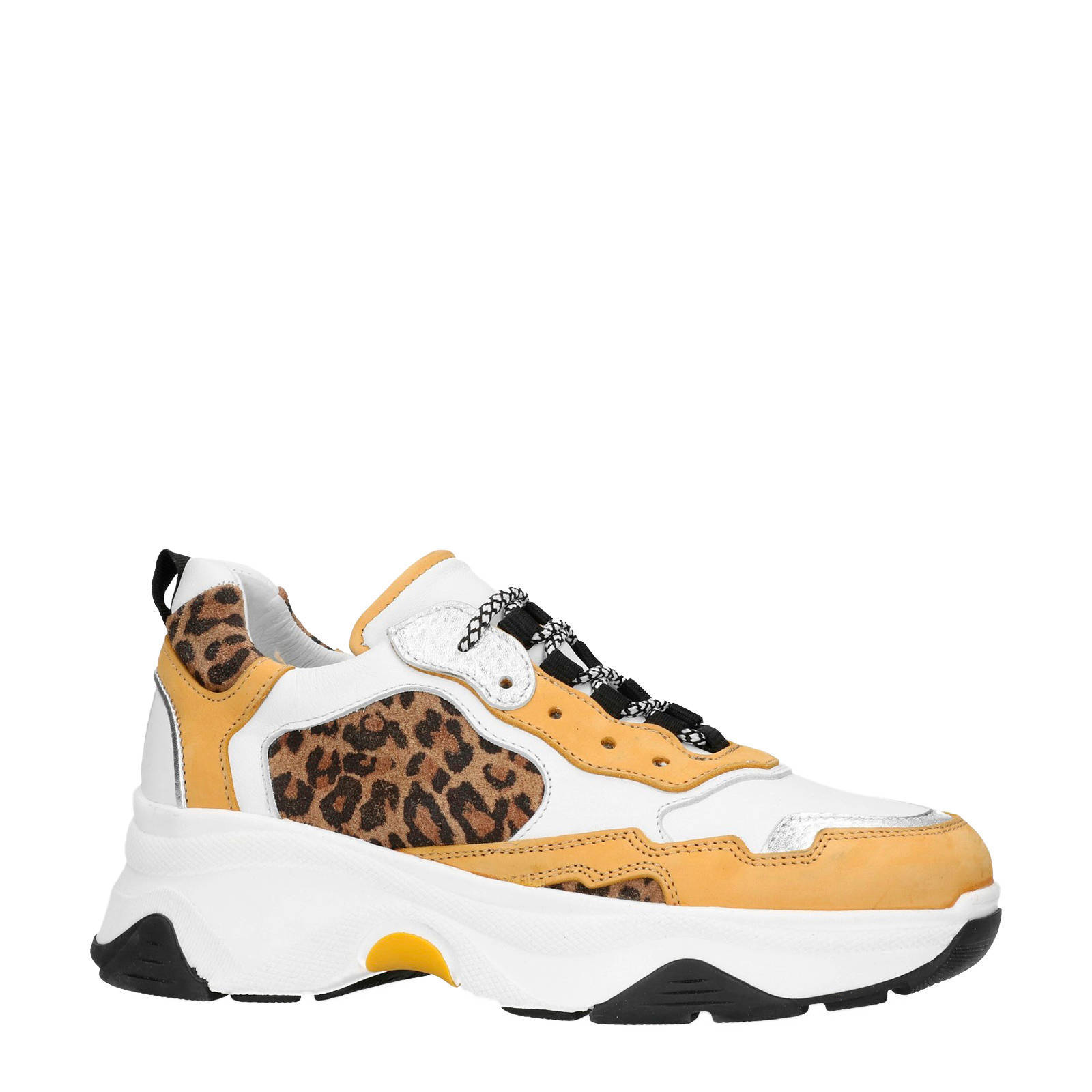Sacha chunky dad sneakers geel/panterprint | wehkamp