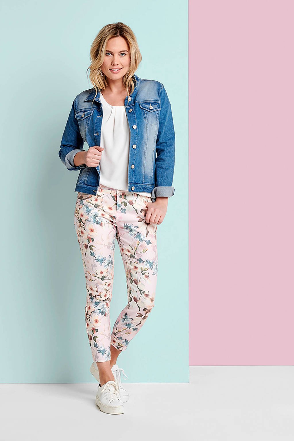 Ongekend Miss Etam Regulier broek met bloemenprint roze | wehkamp DI-48