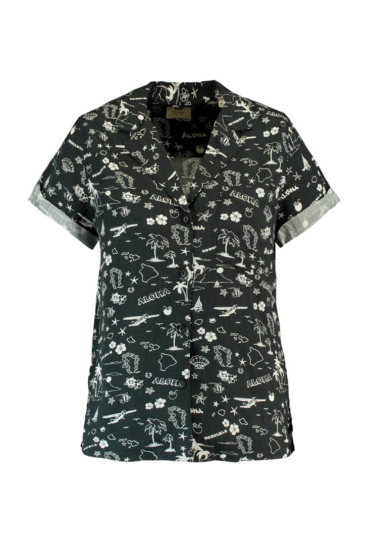 blouse Illy print met Today zwart America allover PwqgBxc5