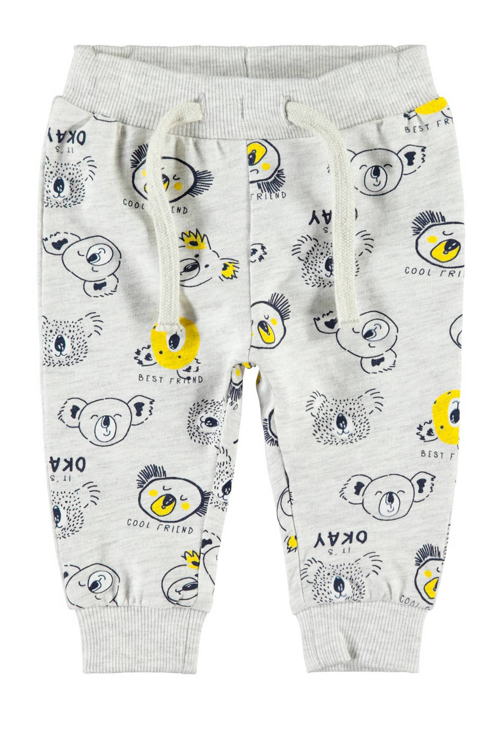 name it joggingbroek met all over print grijs melange, Grijs melange