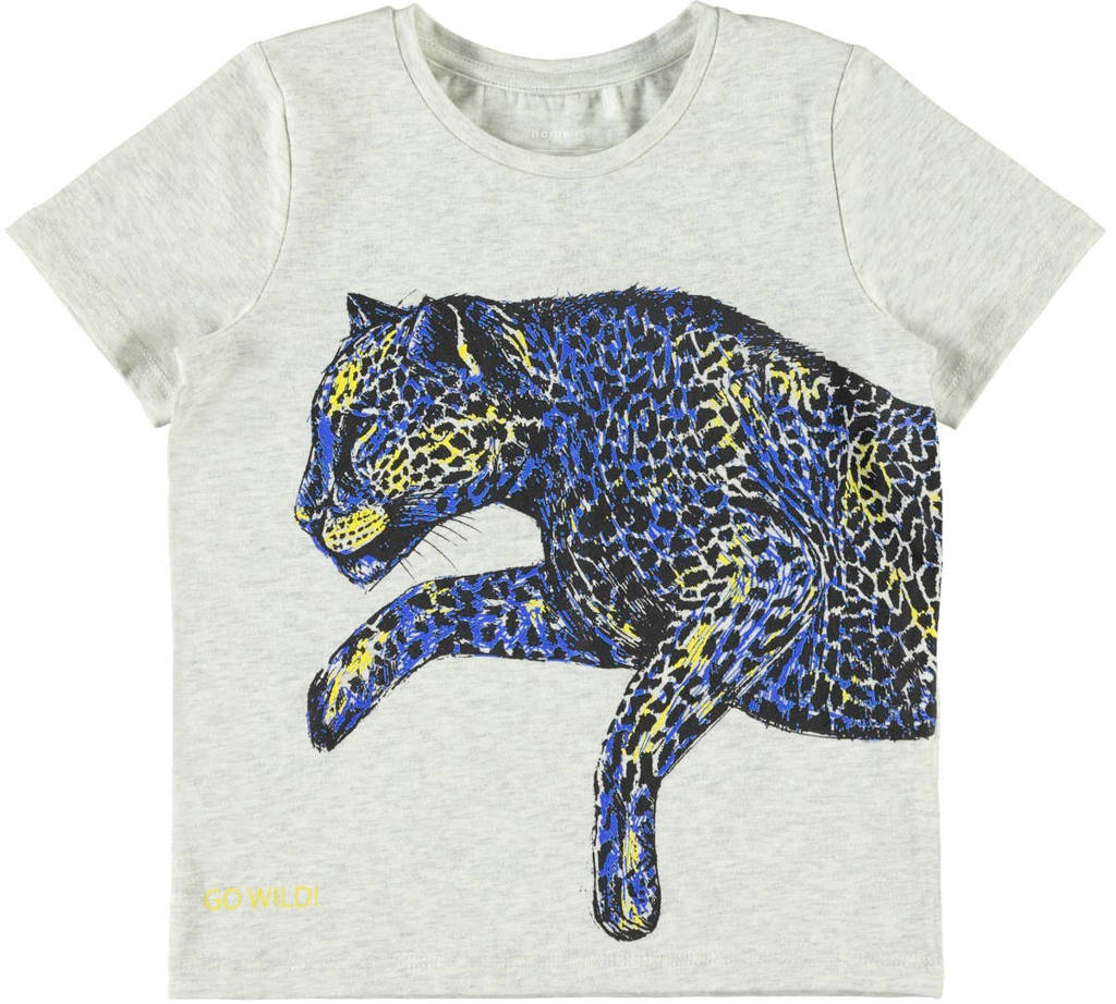 name it T-shirt Julian grijs, Grijs melange
