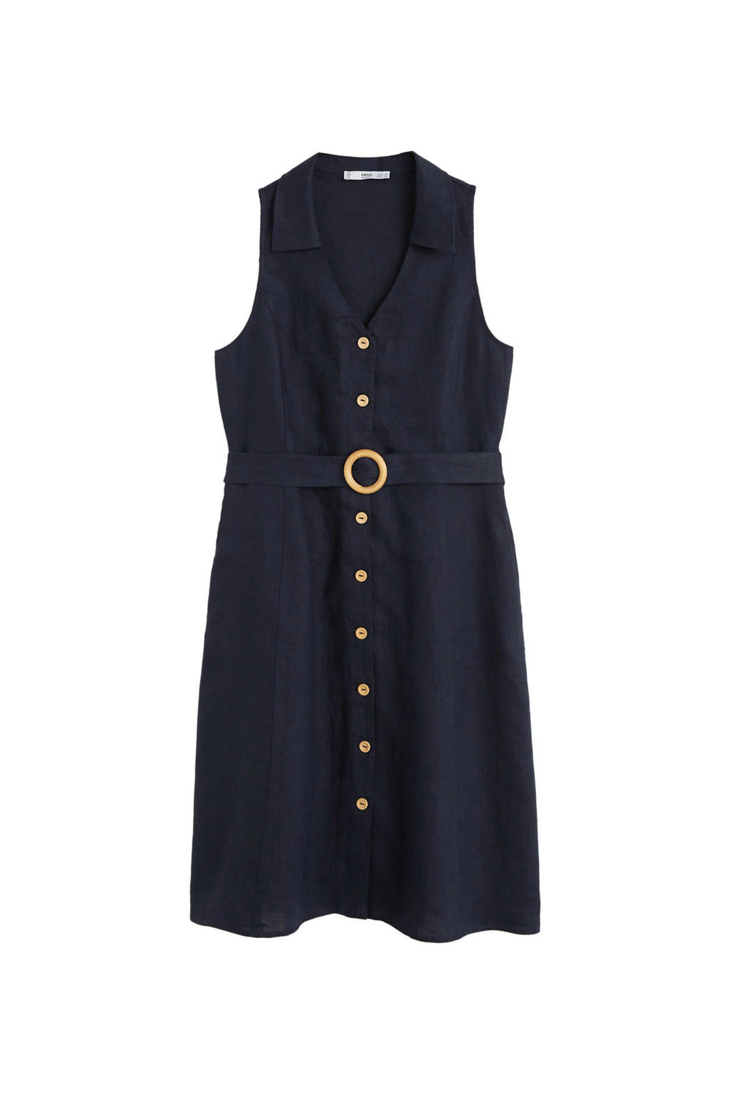 Mango mouwloze getailleerde blousejurk met ceintuur donkerblauw