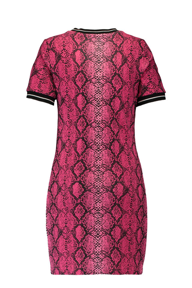 Coolcat jurk met slangenprint roze wehkamp