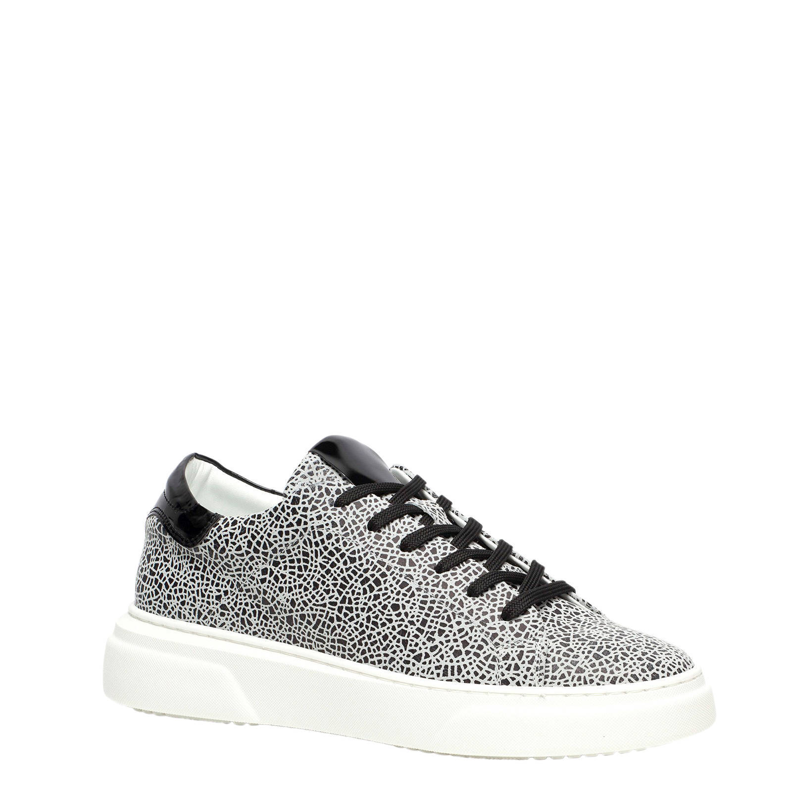 Scapino TwoDay leren sneakers zwart/wit | wehkamp