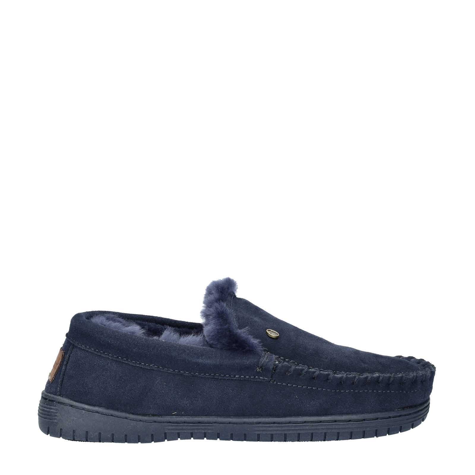 Warmbat Australia Grizzly suède pantoffels donkerblauw | wehkamp