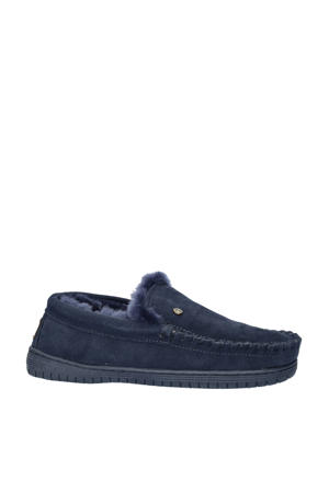 Grizzly suède pantoffels donkerblauw