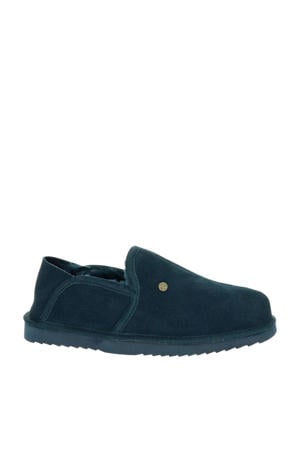 Lock suède pantoffels blauw