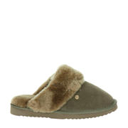 thumbnail: Bruine dames Warmbat Australia suède pantoffels met effen