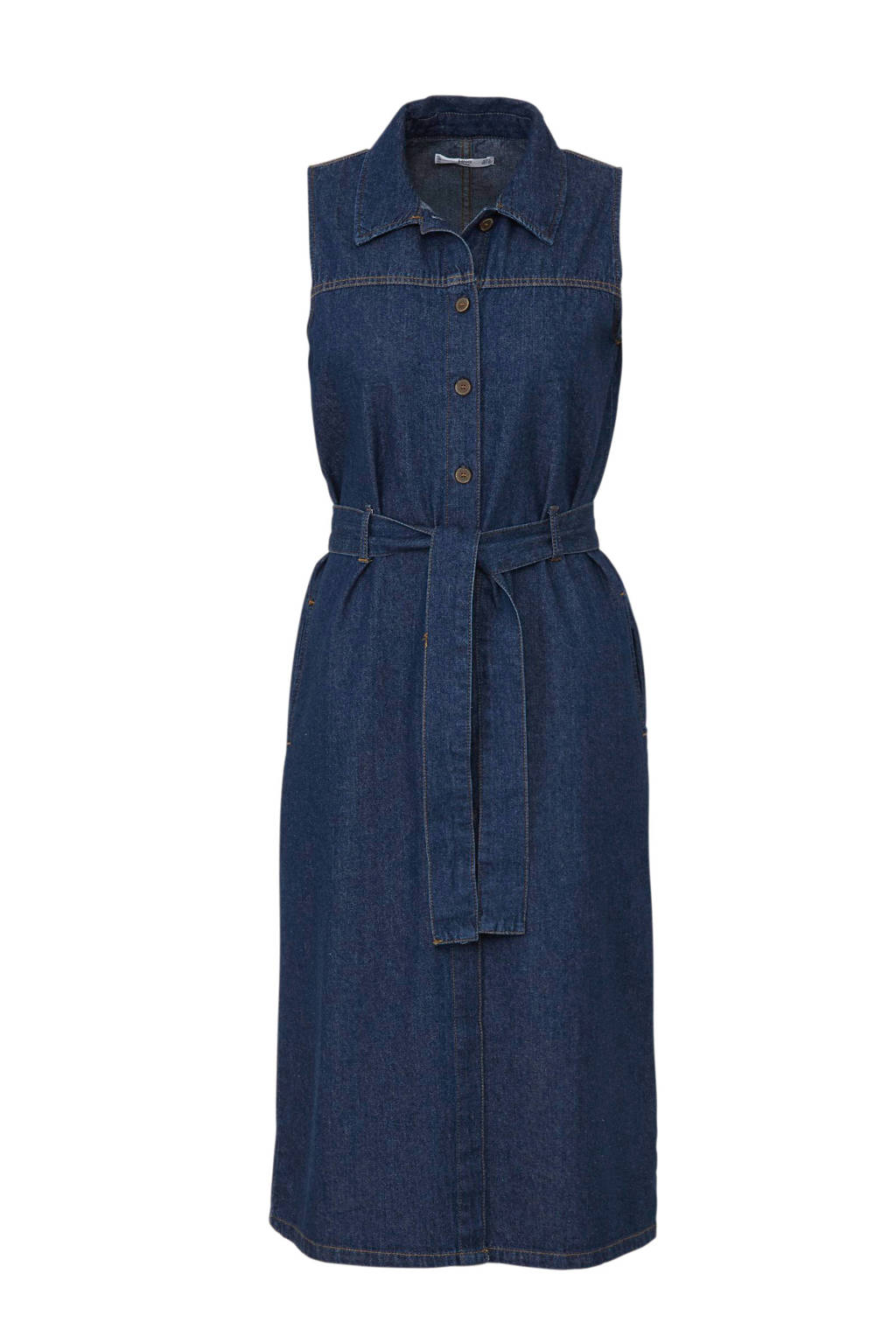 Mango spijkerjurk met strikceintuur, Blauw