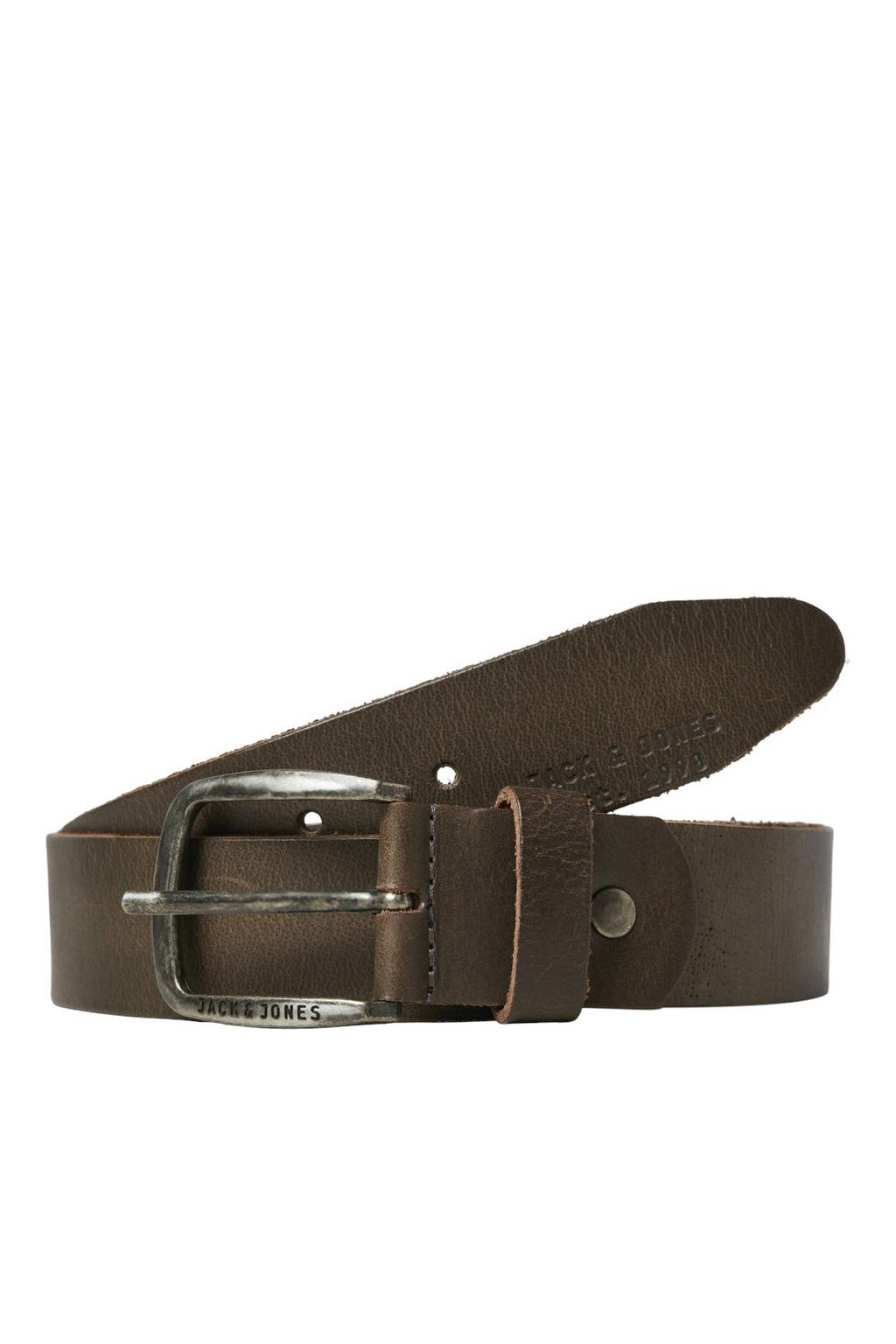 JACK & JONES leren riem JACPAUL donkerbruin