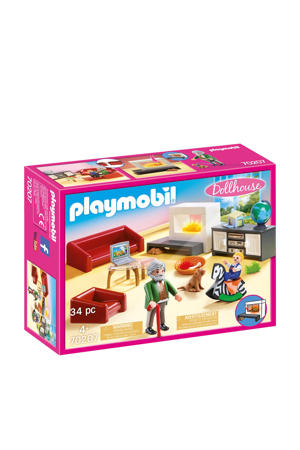 Wehkamp Playmobil Dollhouse Huiskamer met openhaard 70207 aanbieding