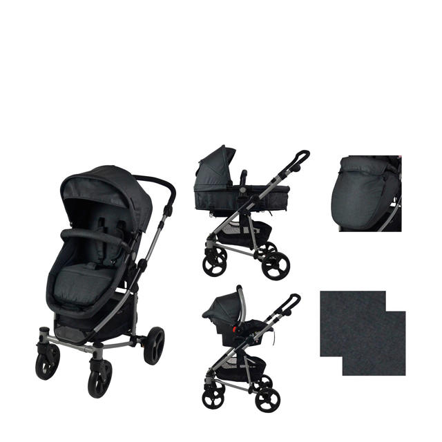 Slager Schep begroting Xadventure 3-in-1 kinderwagen + autostoel zwart | wehkamp