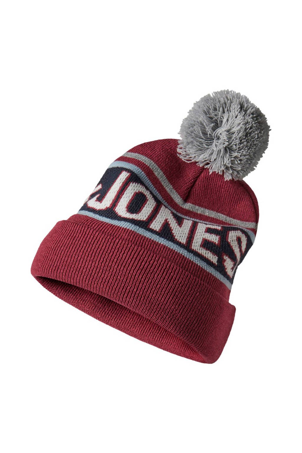 JACK & JONES JUNIOR muts Mac rood, Rood/grijs/blauw/wit