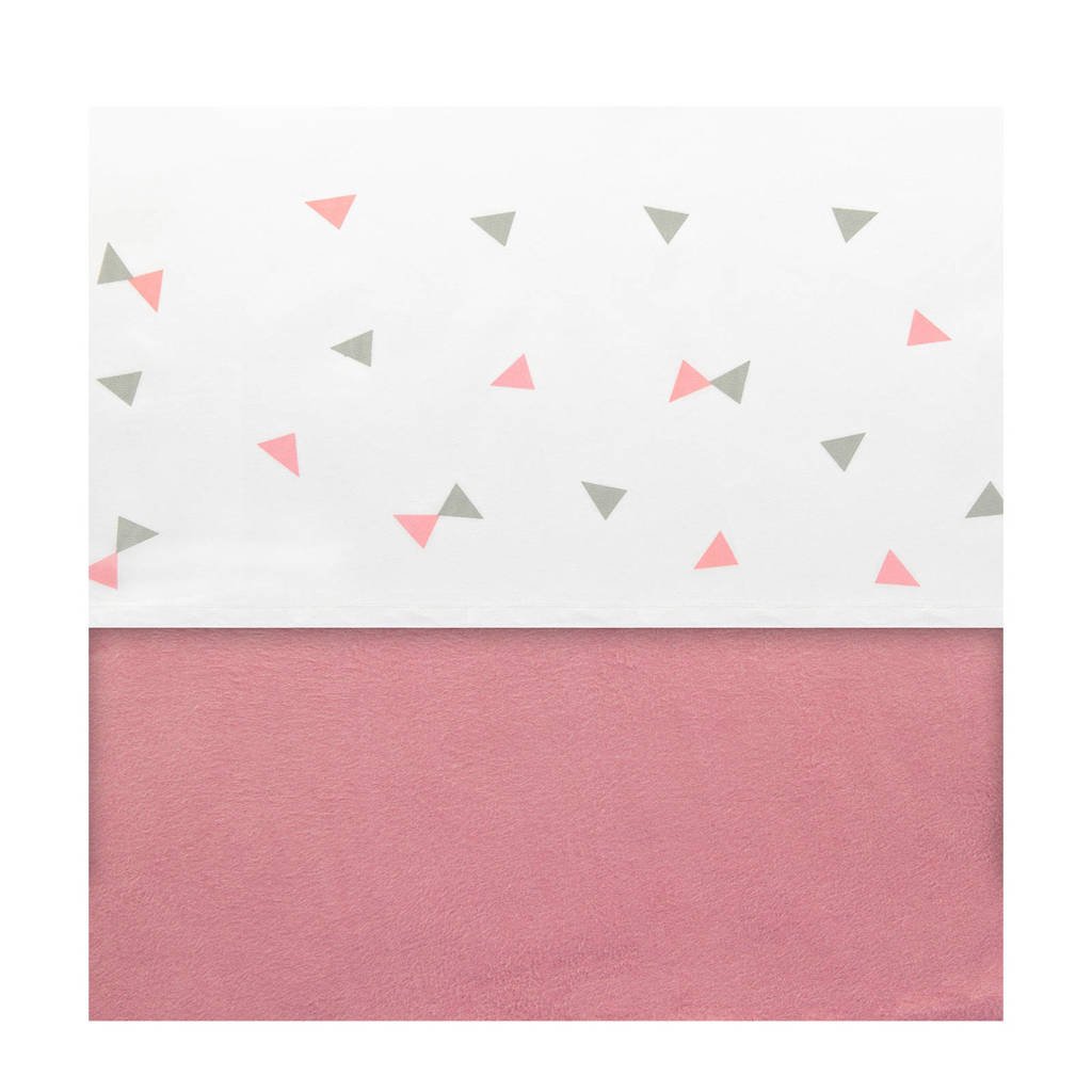 Little Lemonade ledikantlaken 120x150 cm roze/grijs