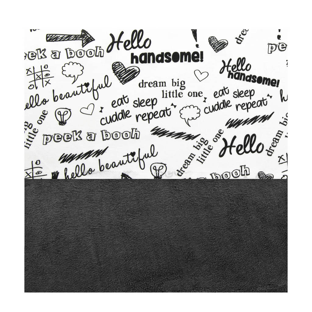 Little Lemonade ledikantlaken 120x150 cm zwart/wit
