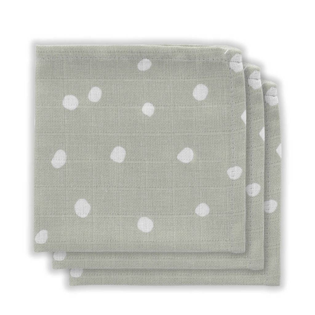 Little Lemonade hydrofiele monddoekjes grijs stip - set van 3, Grijs