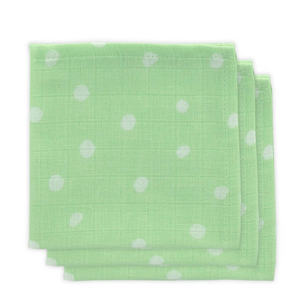 Little Lemonade hydrofiele monddoekjes groen stip - set van 3, Groen