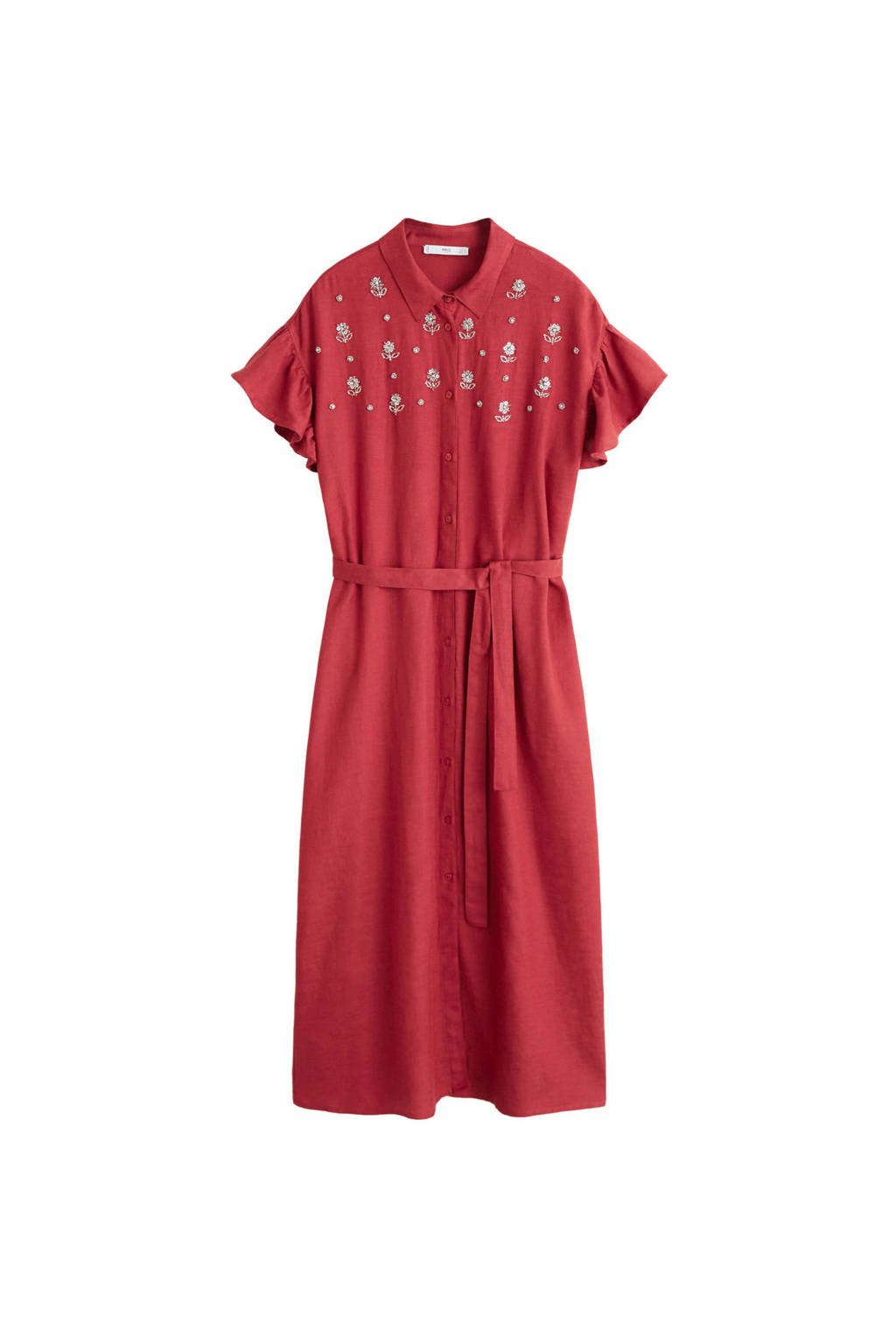 Mango blousejurk met pailletten detail, Rood