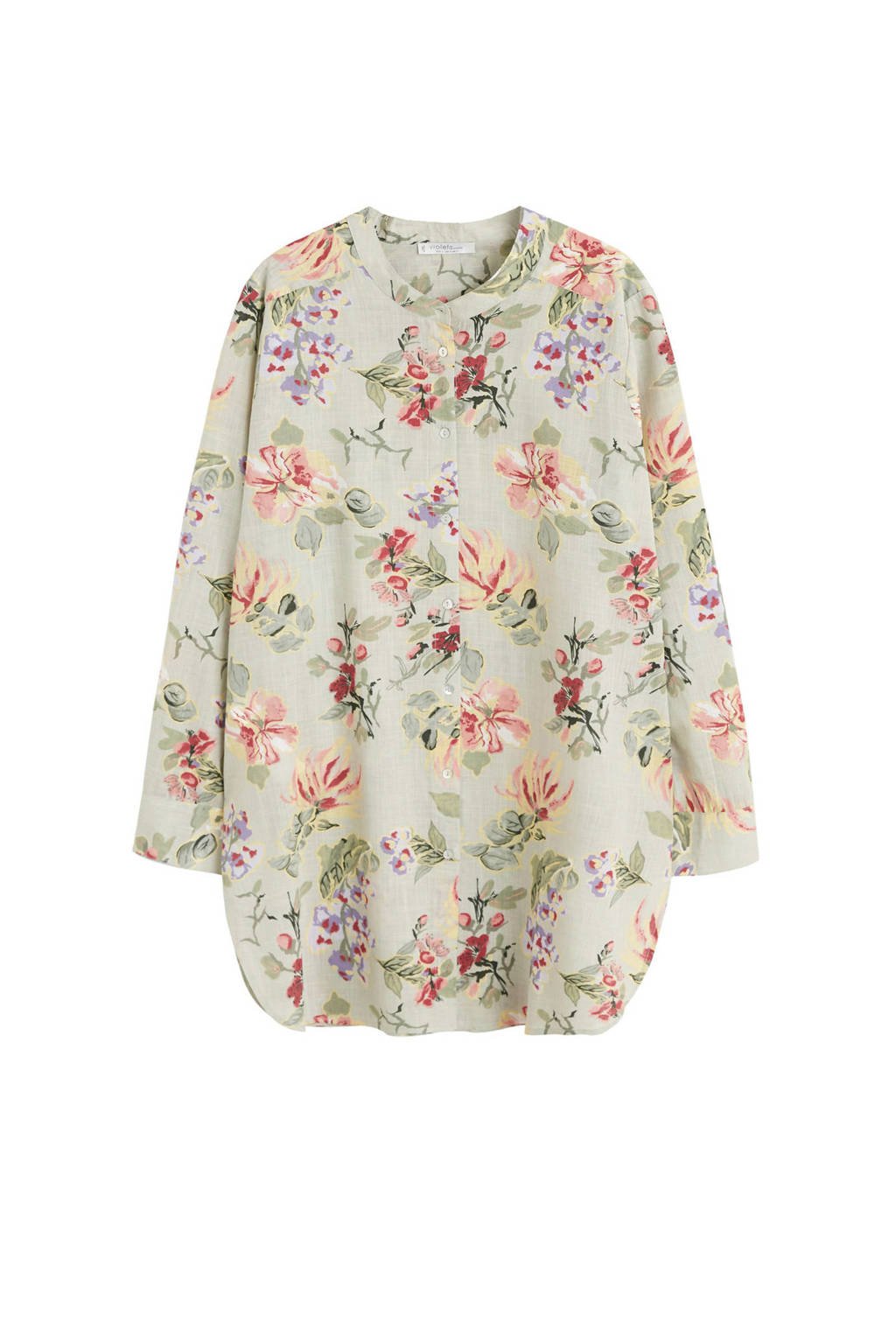 Violeta by Mango blouse met bloemenprint, Lichtgroen