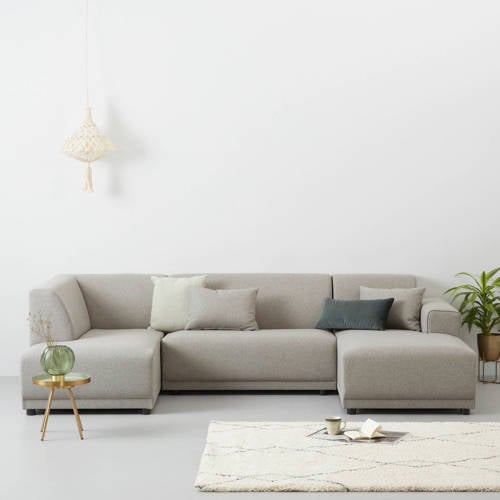 Wehkamp Home hoekbank U-vorm Bornholm - Lichtgrijs