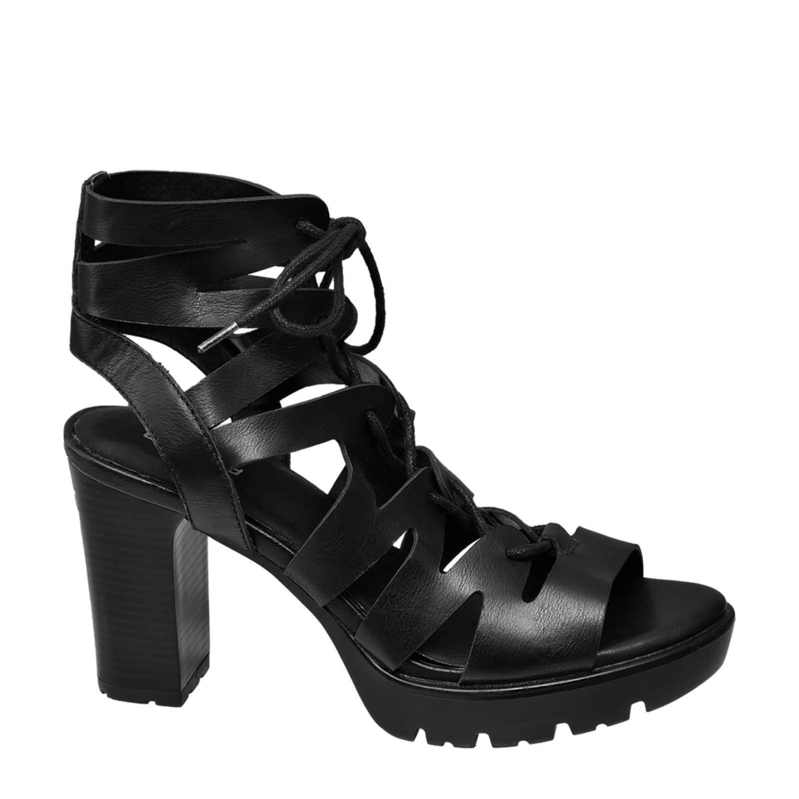 Graceland Zwarte sandalette elastische banden - Vergelijk prijzen