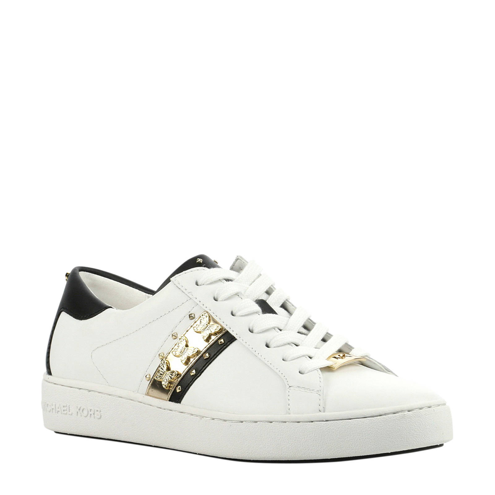 Michael Kors Keaton Stripe leren sneakers wit | wehkamp