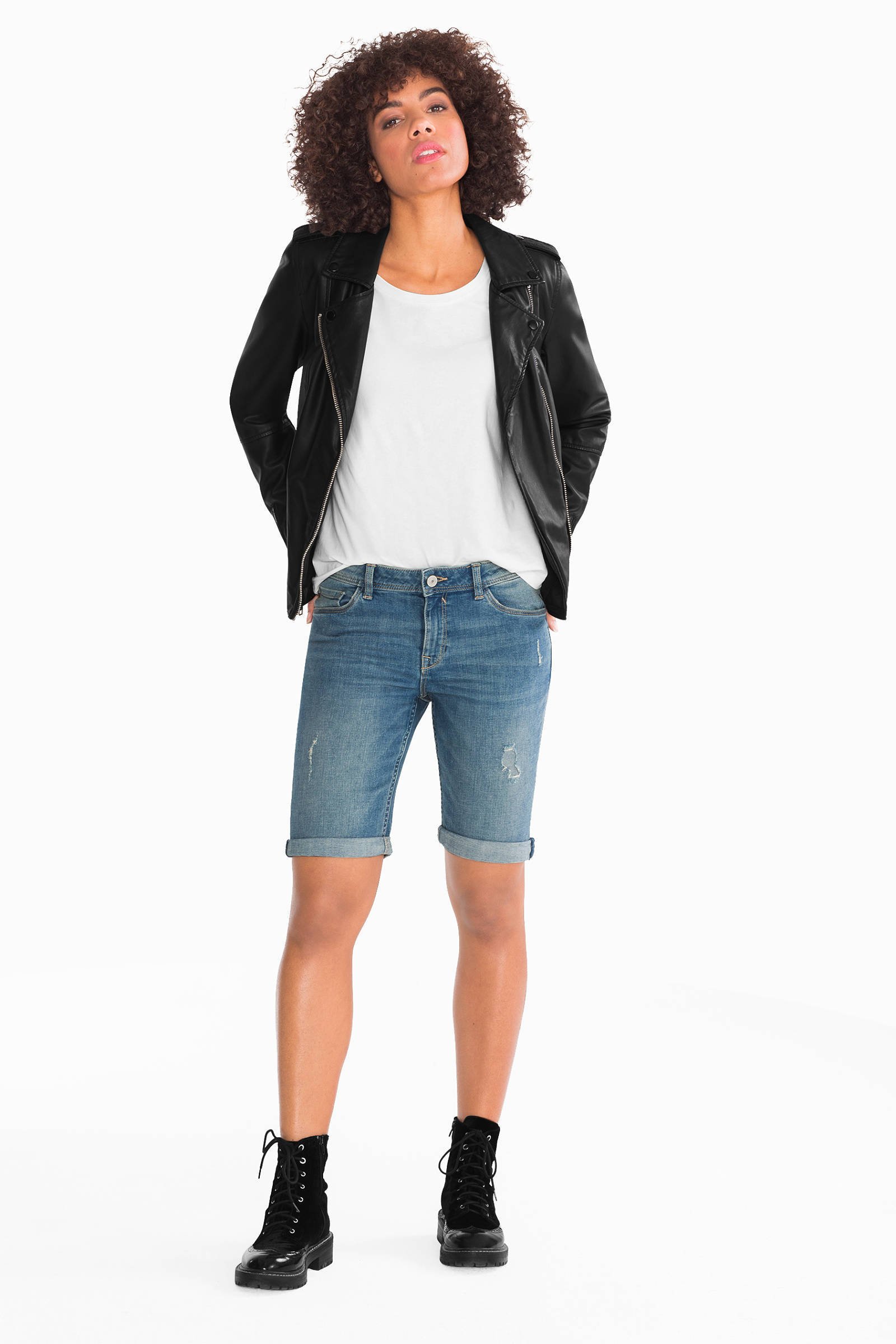 C&A Yessica jeans short dark denim | wehkamp