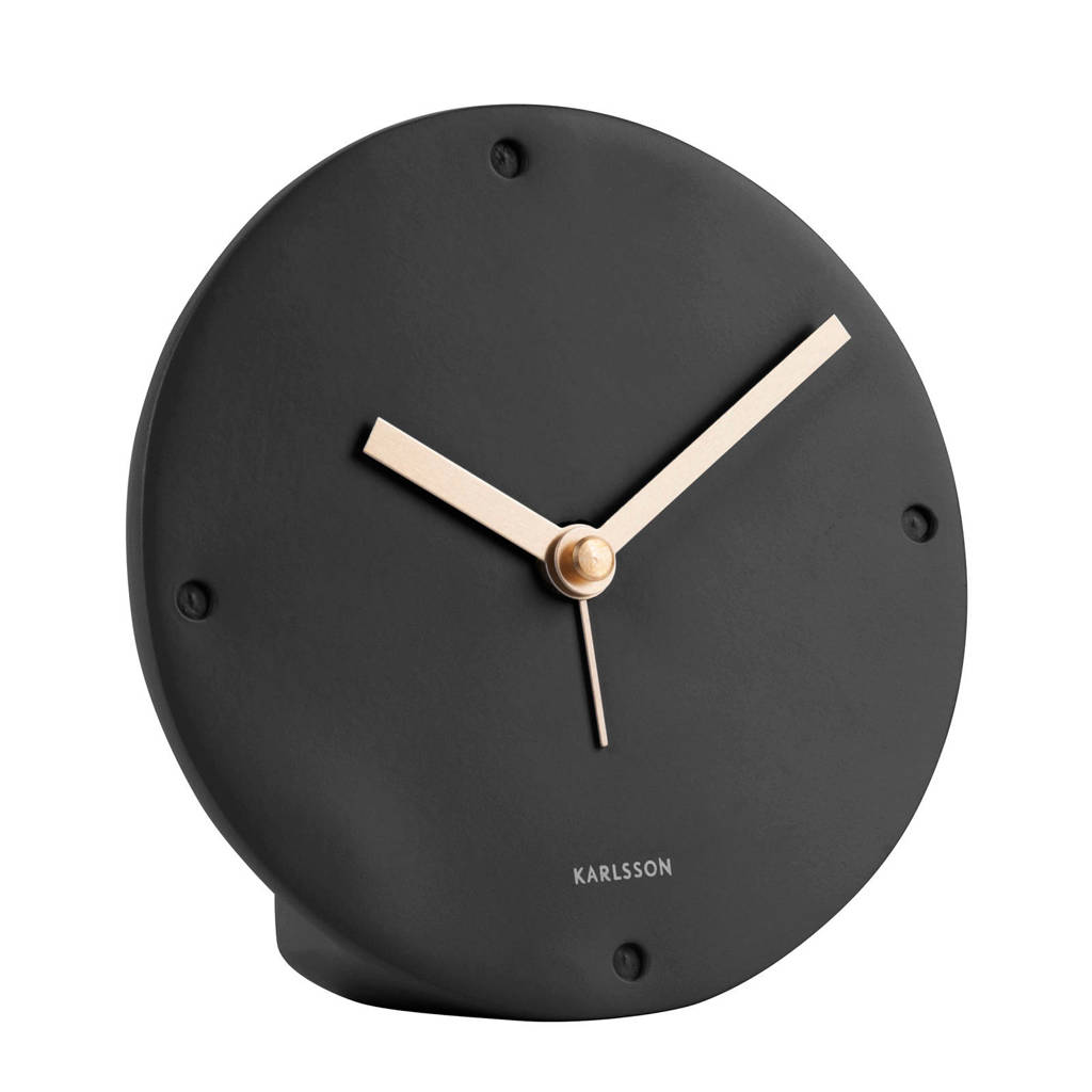 Karlsson alarmklok/wekker Mantel (Ø12 cm), Zwart