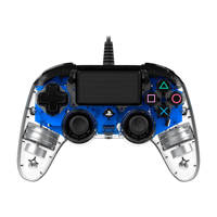 Nacon PlayStation 4 official wired compact LED controller blauw, Blauw, Transparent